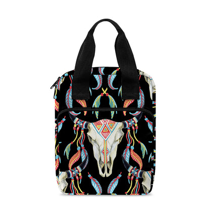 Native Buffalo Pattern Print Bible Tote Bag
