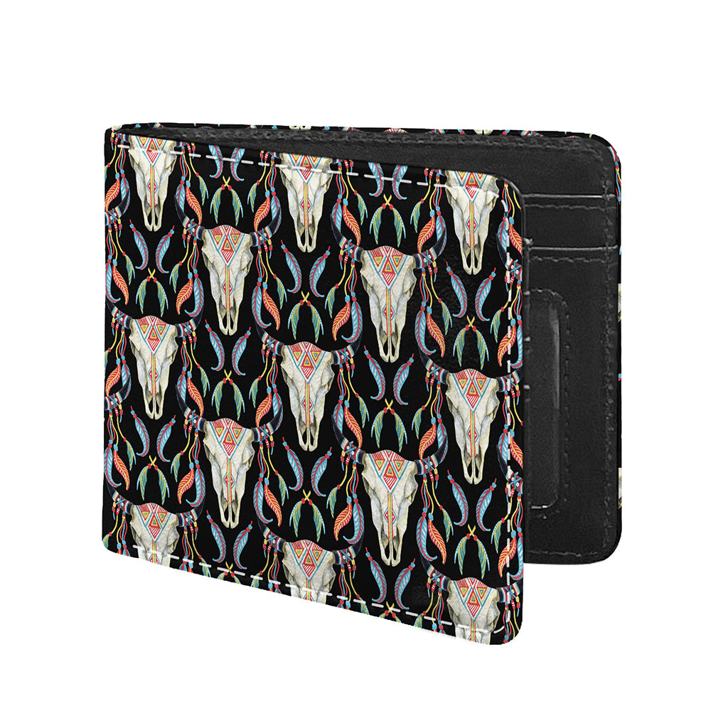 Native Buffalo Pattern Print Bifold Wallet