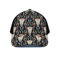Native Buffalo Pattern Print Black Mesh Trucker Hat