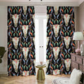 Native Buffalo Pattern Print Dimout Pencil Pleat Curtains