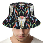 Native Buffalo Pattern Print Bucket Hat