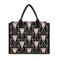 Native Buffalo Pattern Print Canvas Tote Bag