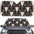 Native Buffalo Pattern Print Car Windshield Sun Shade