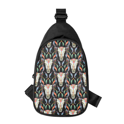 Native Buffalo Pattern Print Chest Bag