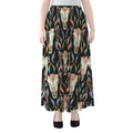 Native Buffalo Pattern Print Chiffon Maxi Skirt