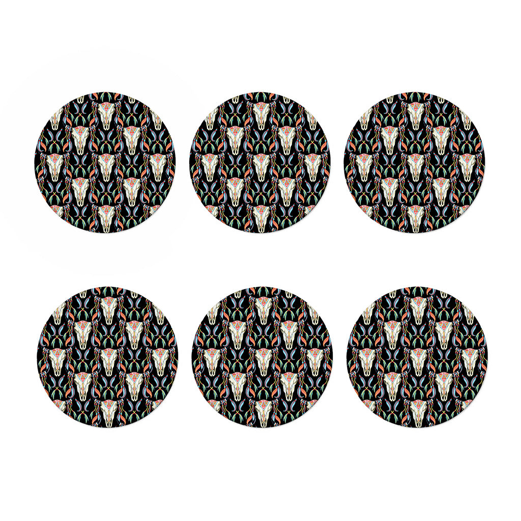 Native Buffalo Pattern Print Coaster Set