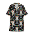 Native Buffalo Pattern Print Cotton Hawaiian Shirt