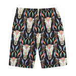 Native Buffalo Pattern Print Cotton Shorts