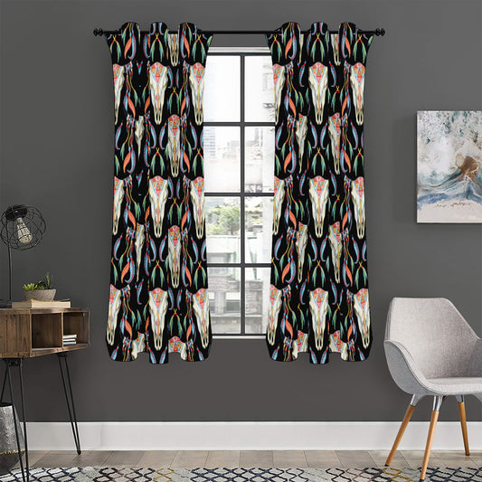 Native Buffalo Pattern Print Curtain