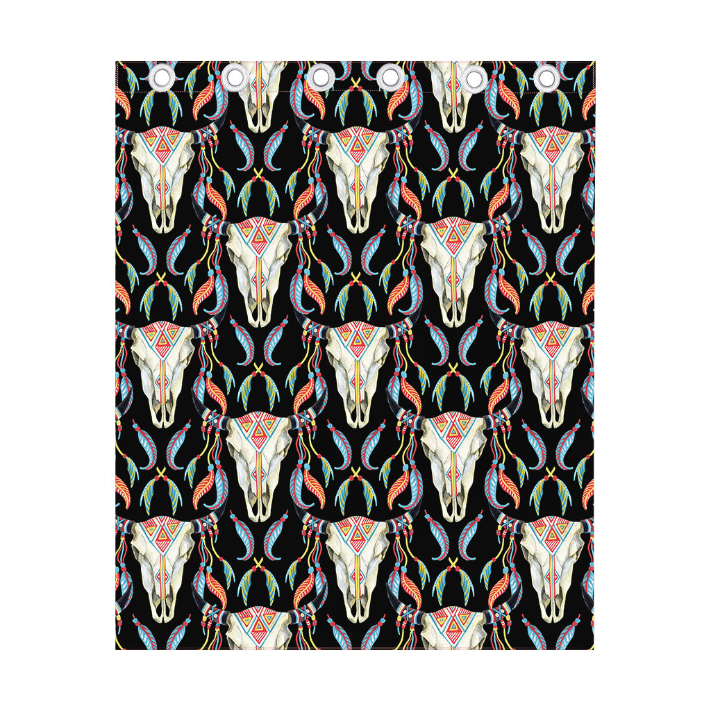 Native Buffalo Pattern Print Curtain