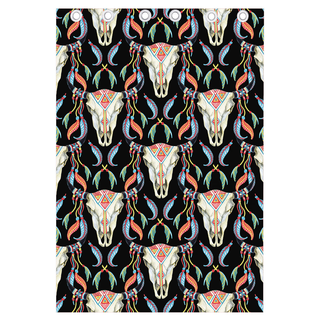 Native Buffalo Pattern Print Curtain