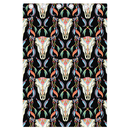 Native Buffalo Pattern Print Curtain