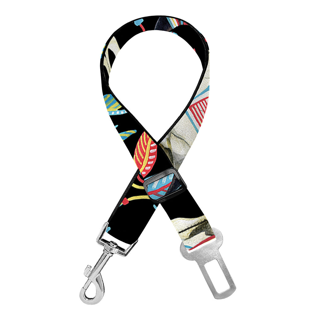 Native Buffalo Pattern Print Dog Seat Belt