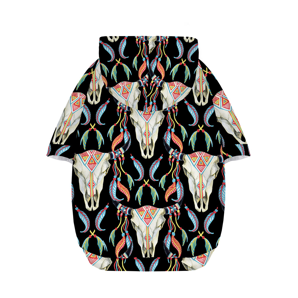 Native Buffalo Pattern Print Dog Zip Up Hoodie