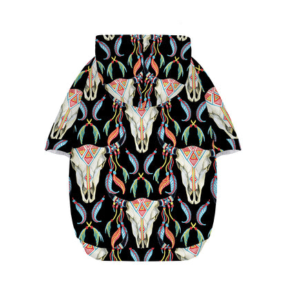 Native Buffalo Pattern Print Dog Zip Up Hoodie