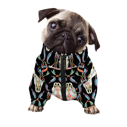 Native Buffalo Pattern Print Dog Zip Up Jacket