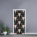 Native Buffalo Pattern Print Door Sticker