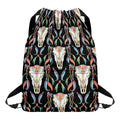 Native Buffalo Pattern Print Drawstring Backpack