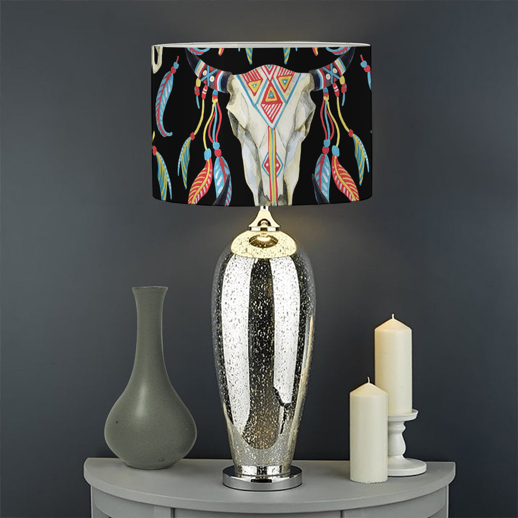 Native Buffalo Pattern Print Drum Lamp Shade