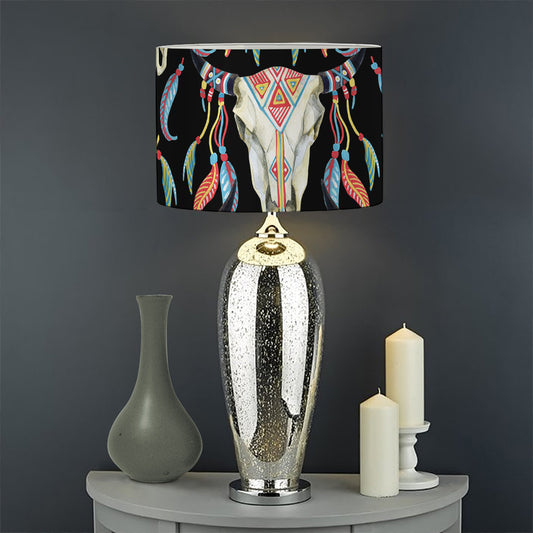 Native Buffalo Pattern Print Drum Lamp Shade