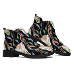 Native Buffalo Pattern Print Flat Ankle Boots