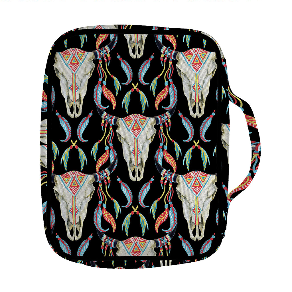 Native Buffalo Pattern Print Front Pocket Bible Bag