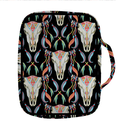 Native Buffalo Pattern Print Front Pocket Bible Bag