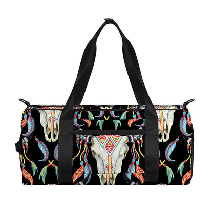 Native Buffalo Pattern Print Gym Bag