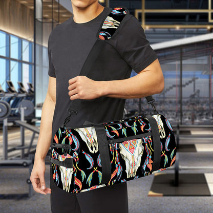 Native Buffalo Pattern Print Gym Bag