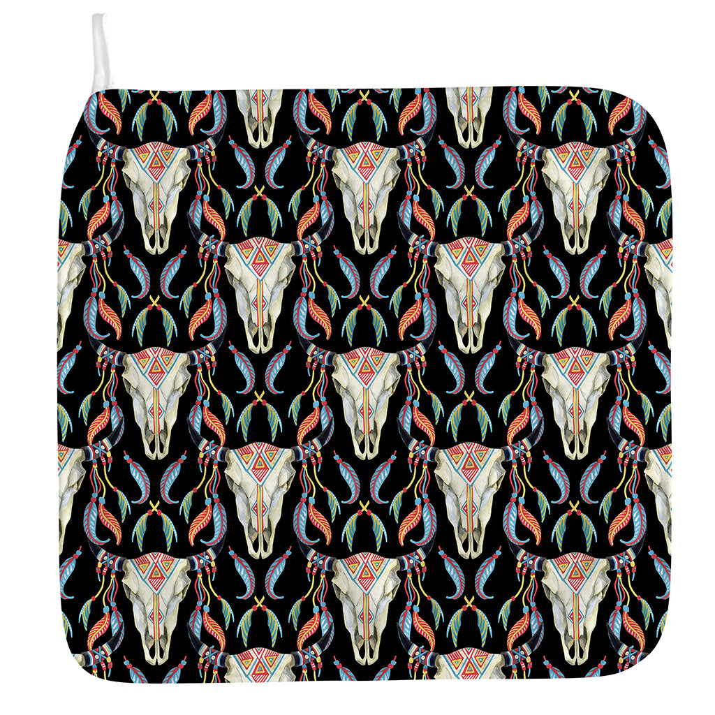 Native Buffalo Pattern Print Hand Towel