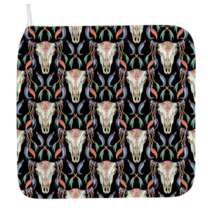 Native Buffalo Pattern Print Hand Towel