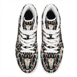 Native Buffalo Pattern Print High Top Leather Sneakers