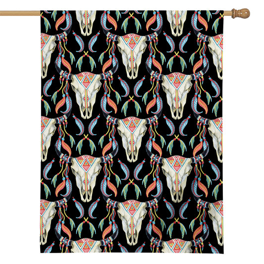 Native Buffalo Pattern Print House Flag