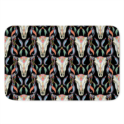 Native Buffalo Pattern Print Indoor Door Mat