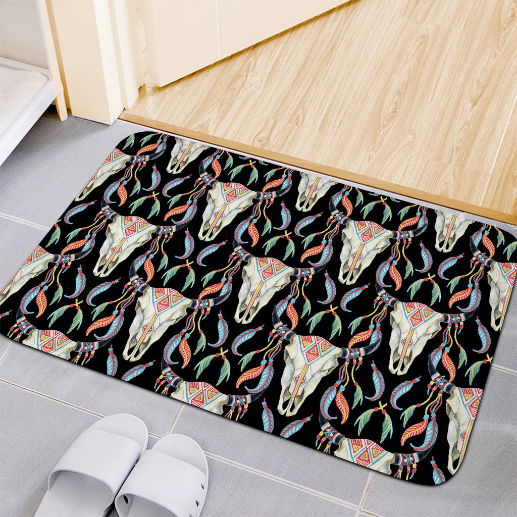 Native Buffalo Pattern Print Indoor Door Mat