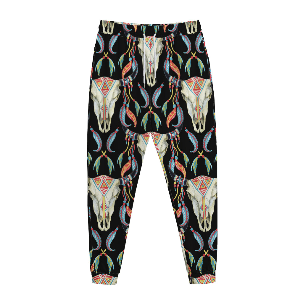 Native Buffalo Pattern Print Jogger Pants