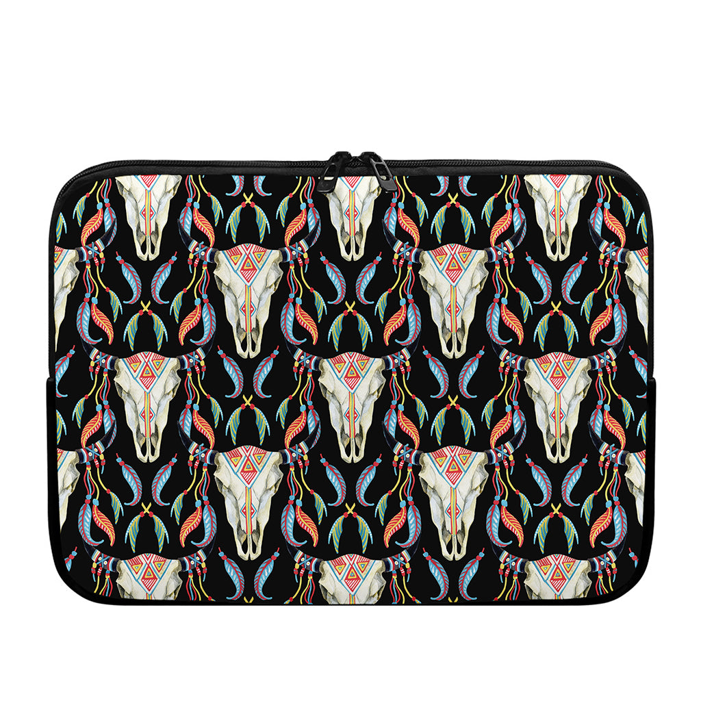 Native Buffalo Pattern Print Laptop Sleeve