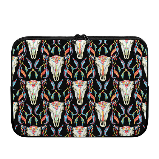 Native Buffalo Pattern Print Laptop Sleeve
