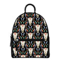 Native Buffalo Pattern Print Leather Backpack