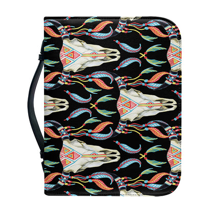 Native Buffalo Pattern Print Leather Bible Cover