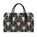Native Buffalo Pattern Print Leather Duffel Bag