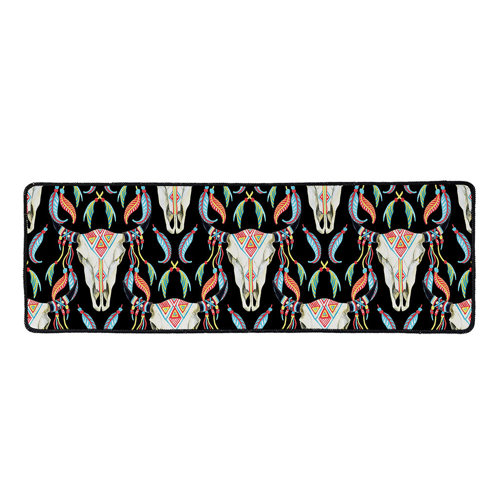 Native Buffalo Pattern Print Long Kitchen Mat