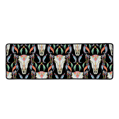 Native Buffalo Pattern Print Long Kitchen Mat