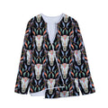 Native Buffalo Pattern Print Long Sleeve Short Coat