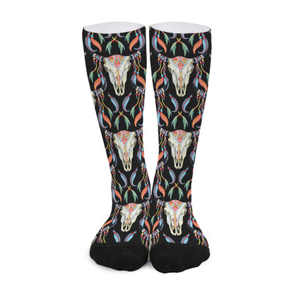 Native Buffalo Pattern Print Long Socks