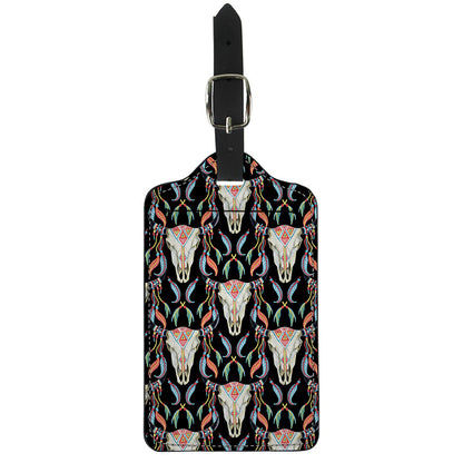 Native Buffalo Pattern Print Luggage Tag