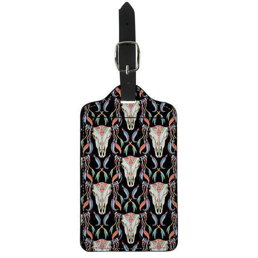 Native Buffalo Pattern Print Luggage Tag