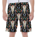 Native Buffalo Pattern Print Men's Beach Shorts