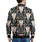 Native Buffalo Pattern Print Men's Bomber Jacket