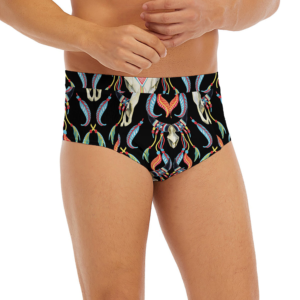 Native Buffalo Pattern Print Men's Briefs